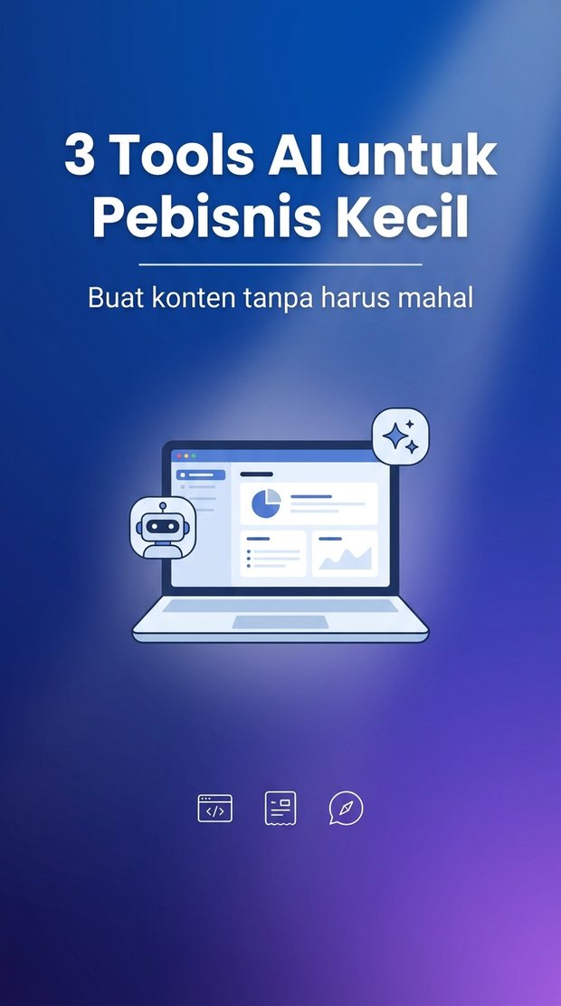 Hasil AI Konten Studio: slide 3 Tools AI untuk Pebisnis Kecil